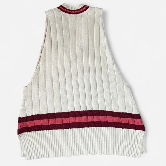 Anthropologie Maeve Sweater Vest Top Mini Dress Stripe Preppy Tennis Academia - Picture 6 of 10
